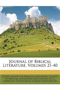 Journal of Biblical Literature, Volumes 21-40