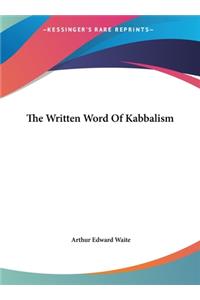 Written Word Of Kabbalism