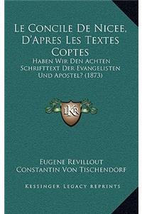 Concile De Nicee, D'Apres Les Textes Coptes