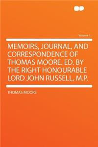 Memoirs, Journal, and Correspondence of Thomas Moore. Ed. by the Right Honourable Lord John Russell, M.P. Volume 1
