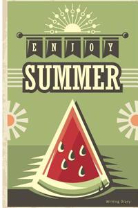 Vintage Enjoy Summer Journal Writing Diary Notebook: Lined 160 Pages - 6 X 9 Medium Journal for Writing in