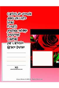 Cartes de voeux dans un livre beau fleurs journal intime souvenir Cadeau par l'artiste Grace Divine