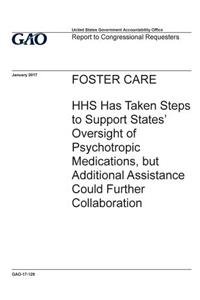 Foster care, HHS has taken steps to support states? oversight of psychotropic medications, but additional assistance could further collaboration