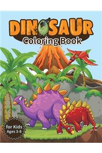 Dinosaur Coloring Book for Kids, Ages 3-8