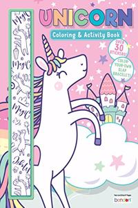 Unicorn 64 Page Coloring and Activity Book with Color Your Own Slap Bracelet