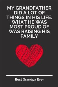 My Grandfather Did A Lot Of Things In His Life. What He Was Most Proud Of Was Raising His Family