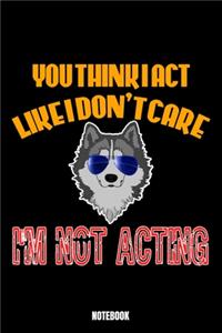 You Think I Act Like I Don'T Care I'M Not Acting Notebook