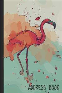 Address Book: Cute Flamingo Drawing Art Design Cover - Alphabetical A-Z Phone Number Address Birthday Email Organizer (Notebook 6 x 9, 157 Pages)