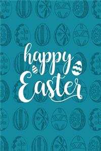 Happy Easter Notebook, Blank Write-in Journal, Dotted Lines, Wide Ruled, Medium (A5) 6 x 9 In (Royal Blue)