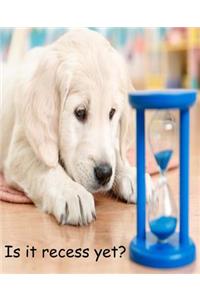 School Composition Book Teacher Student Recess Yet Dog Lab Puppy Watches Hourglass 130 Pages