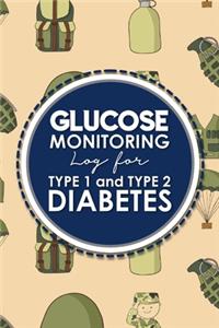 Glucose Monitoring Log for Type 1 and Type 2 Diabetes