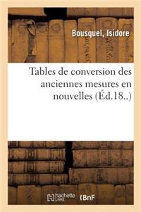 Tables de Conversion Des Anciennes Mesures En Nouvelles, Précédées de l'Ancien