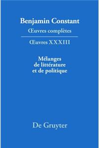 Mélanges de Littérature Et de Politique