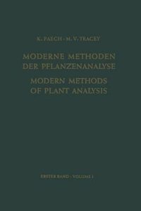 Modern Methods of Plant Analysis/Moderne Methoden der Pflanzenanalyse