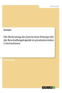 Die Bedeutung des Just-in-time-Prinzips für die Beschaffungslogistik in produzierenden Unternehmen