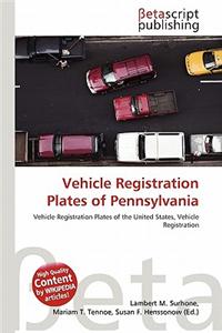 Vehicle Registration Plates of Pennsylvania