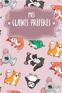 Mes clients préférés: Carnet à compléter pour l'enregistrement des conversations avec les (nouveaux) clients - Motif: Le règne animal rose
