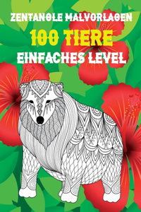 Zentangle Malvorlagen - Einfaches Level - 100 Tiere