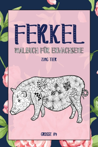 Malbuch für Erwachsene - Grosse A4 - Zing Tier - Ferkel