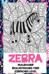 Malbücher - Einfaches Level - Realistisches Tier - Zebra