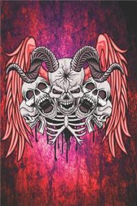 Gothic Notizbuch Schädel mit Torso auf Magie