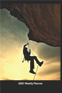 Plan On It 2020 Weekly Calendar Planner - Hanging In There - It's All About The View Mountain Climbing Extreme Sports