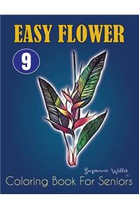 Easy Flower Coloring Book for Seniors