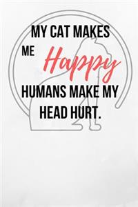 My Cat Makes Me Happy Humans Make My Head Hurt.