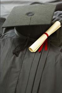 Graduation Journal Cap Gown Diploma Red Ribbon Lined Journal Pages