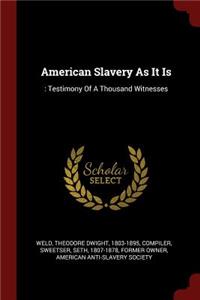 American Slavery as It Is