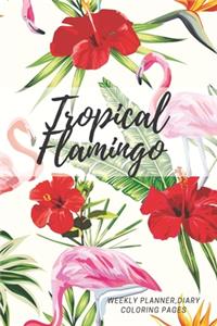 Tropical Flamingo, Weekly planner, Diary, Coloring pages