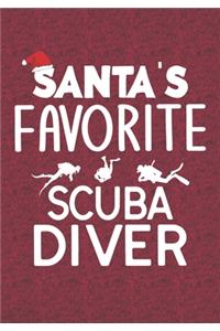 Santa's Favorite Scuba Diver: Blank Lined Journal Notebooks Christmas Scuba Diving, ocean diver life Xmas Gift For Favorite Scuba Diver