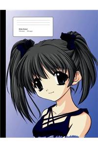 Anime Manga Girl Composition Book Wide Ruled
