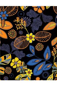 Retro Flower Leaf Composition Book