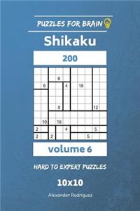 Puzzles for Brain - Shikaku 200 Hard to Expert 10x10 vol. 6