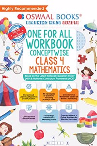 Oswaal One For All Workbook, Class-4, Mathematics Hardbound book (For Latest Exam)