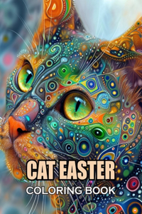 Cat Easter Coloring Book for Kids