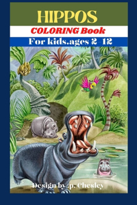 Hippos coloring book for kids