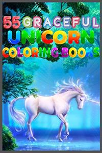 55 Graceful Unicorn Coloring Book