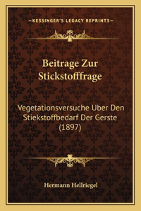 Beitrage Zur Stickstofffrage