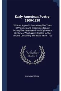 Early American Poetry, 1800-1820