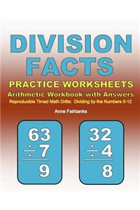 Division Facts Practice Worksheets Arithmetic Workbook with Answers