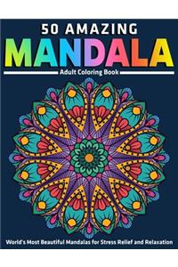 50 Amazing Mandala Adult Coloring Book