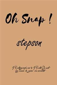 Oh Snap! stepson Photographer's PhotoShoot log book & gear checklist