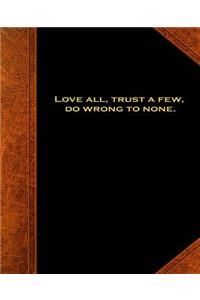 Shakespeare Quote Love Trust School Composition Book 130 Pages