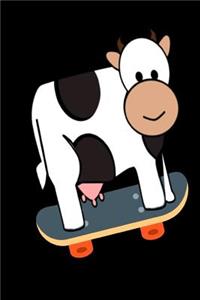 Cow Skateboarding Notebook Journal 120 College Ruled Pages 6 X 9
