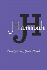 Hannah Personalized Lined Journal Notebook