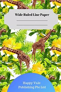 Cute Giraffe Theme Wide Ruled Line Paper