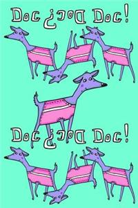 Journal Notebook For Dog Lovers, Purple Dogs in a Row 3