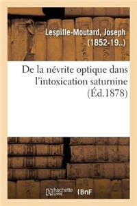 de la Névrite Optique Dans l'Intoxication Saturnine